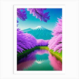 Cherry Blossoms In Japan Cherry Blossoms Mount Fuji Japan 3 Art Print