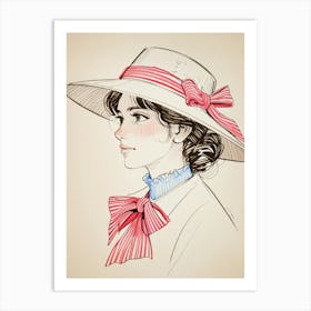 Girl In A Hat 1 Art Print