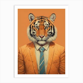 Tiger Illustrations Wearing A Business Suite 3 Art Print