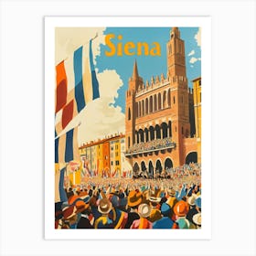 Aihrgdesign A 1970s Inspired Travel Poster For Siena Depictin Dcaf254f 9ce0 4318 A45c 18e036c2a75b 1 Art Print