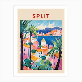 Split Croatia 2 Fauvist Travel Poster Art Print