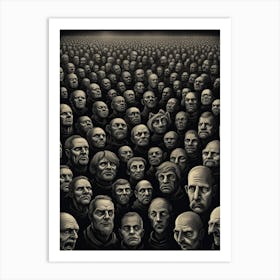 Crowd Of Faces Art Print