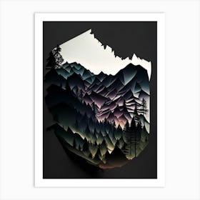 Great Smoky Mountains National Park United States Of America Cut Out Paper Art Print