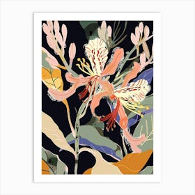 Colourful Flower Illustration Honeysuckle 4 Art Print