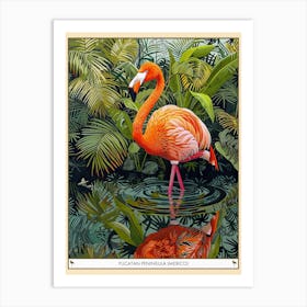 Greater Flamingo Yucatn Peninsula Mexico Tropical Illustration 2 Poster Art Print