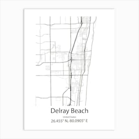 Delray Beach,United States Minimalist Map 1 Art Print