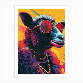 Sheep With Sunglasses Art Print