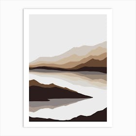 Landscape With Mountains And Water 2 Art Print