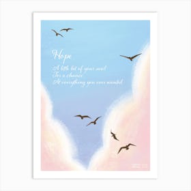 "Hope" In White Lettering Art Print