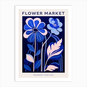 Blue Flower Market Poster Monkey Orchid 3 Art Print