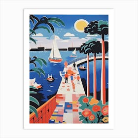 Ponte Vasco De Gama, Portugal, Colourful 2 Art Print