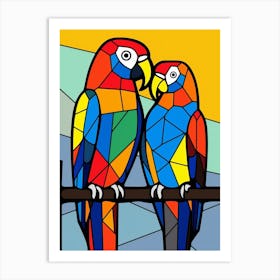 Parrots Abstract Pop Art 4 Art Print