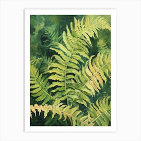 Ribbon Fern Painting 4 Art Print