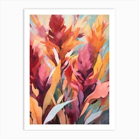 Fall Flower Painting Celosia 2 Art Print