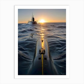 Submarine In The Ocean -Reimagined 12 Art Print