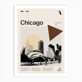 Mid Century Chicago Travel Art Print