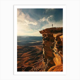 Man Standing On A Cliff Art Print