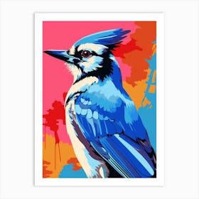 Andy Warhol Style Bird Blue Jay 3 Art Print