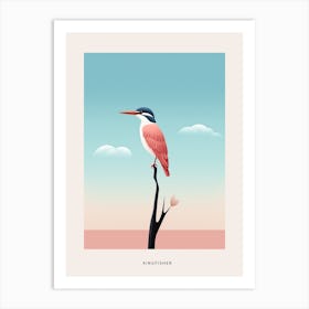 Minimalist Kingfisher 2 Bird Poster Art Print