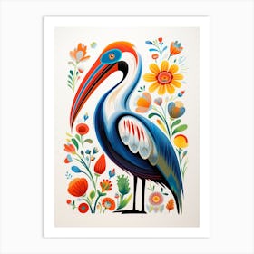 Scandinavian Bird Illustration Brown Pelican 1 Art Print