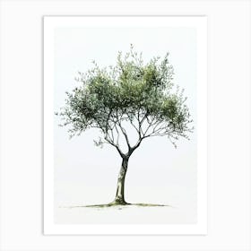 Olive Tree Pixel Illustration 4 Art Print