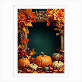 An Opulent Autumnal Frame Filled With Festive Thanksgiving Imagery Midst A Lavish Promotion Digital (4) Art Print