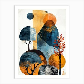 Trees And Rocks Art Print