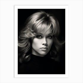 Black And White Photograph Of Jane Fonda 1 Art Print