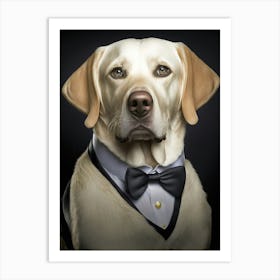 Funny Portrait Of A Well-Dressed Labrador Retriever Art Print