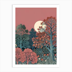 William Morris Moonlight In The Forest 124 Art Print