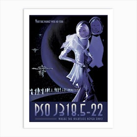 Pso J18-52m, Planet With No Star,  Nightlife, Space Vintage Poster Art Print