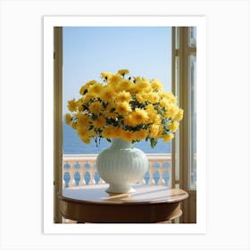 Chrysanthemum Vase Flower Wall Décor Print Art Print