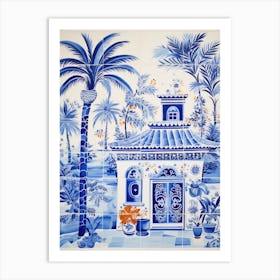 Blue And White Tile 2 Art Print