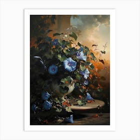 Baroque Floral Still Life Morning Glory 8 Art Print