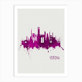 Verona Italy City Purple Art Print