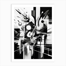 Memory Abstract Black And White 5 Art Print