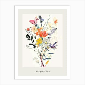 Kangaroo Paw 3 Collage Flower Bouquet Poster Art Print