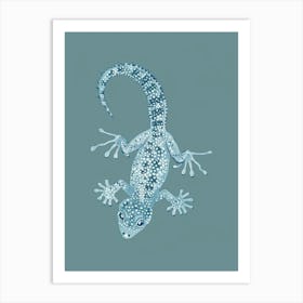 Blue African Fat Tailed Gecko Abstract Modern Illustration 2 Art Print