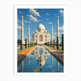 Majestic Marvel: Taj Mahal's Agra Skyline Art Print