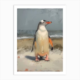 Adlie Penguin Bleaker Island Oil Painting 2 Art Print