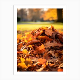 Pile of Autumn Leaves Art Print