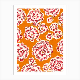 Sweet William Floral Print Warm Tones 1 Flower Art Print