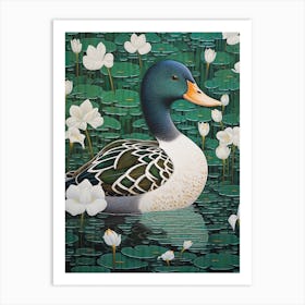 Ohara Koson Inspired Bird Painting Duck 3 Art Print