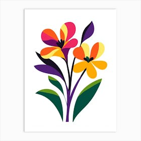 Flowers On A White Background 3 Art Print