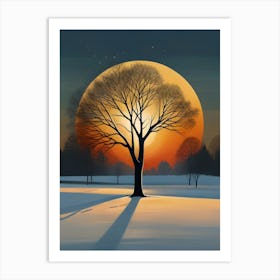 Tree In The Snow 4 Art Print