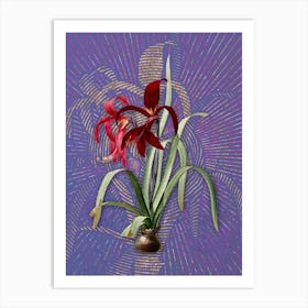 Vintage Sprekelia Botanical Illustration on Veri Peri n.0943 Art Print