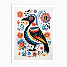 Scandinavian Bird Illustration Crow 3 Art Print