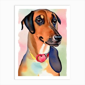 Miniature Pinscher 2 Watercolour Dog Art Print