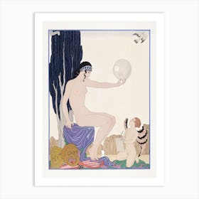 Seated Woman And Cherub (1929), George Barbier Art Print