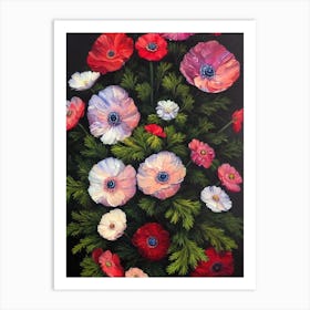Anemone Still Life Oil Painting Flower Art Print